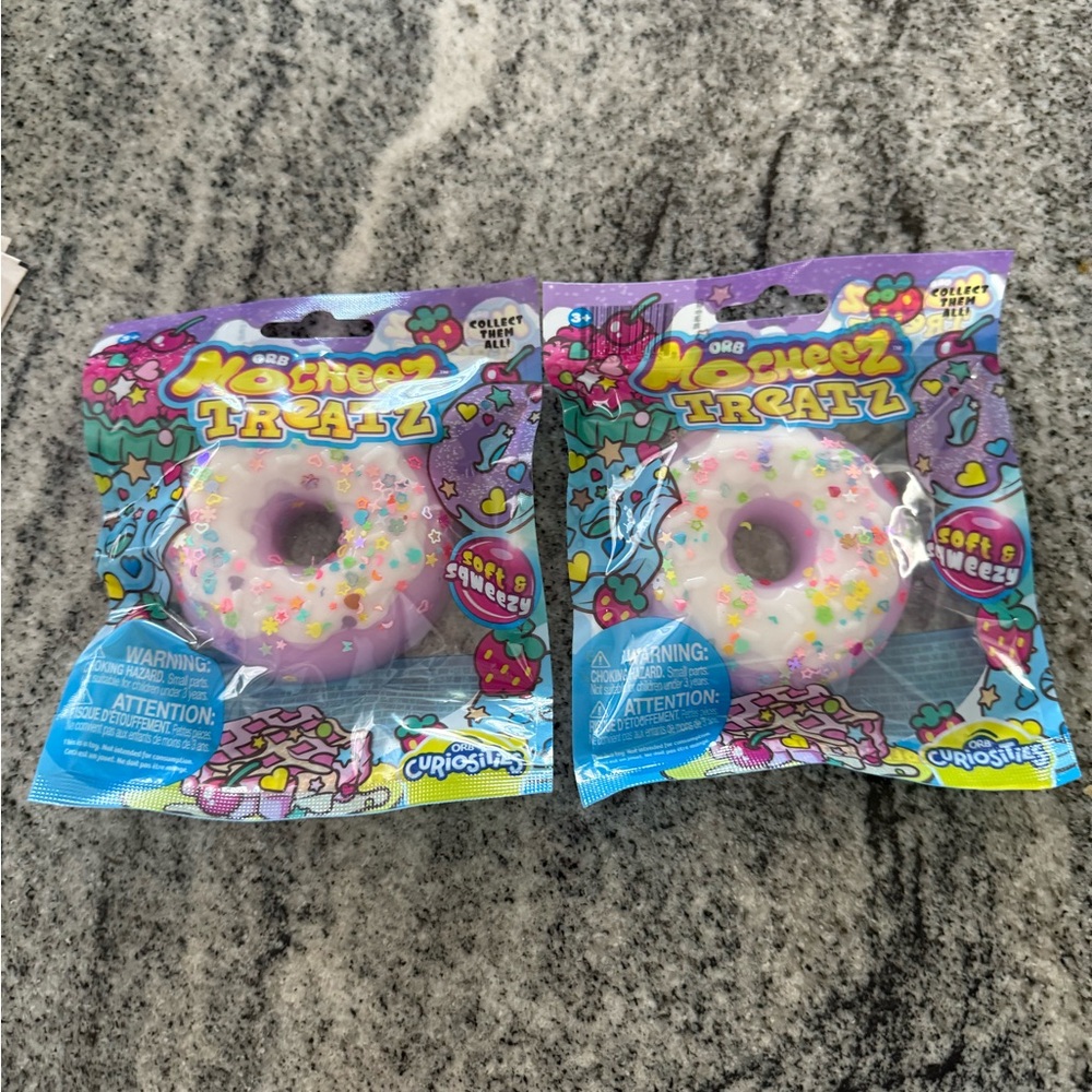 ORB No-Head Treatz Squishy Donut squeeze Toy - Purple & White Sprinkles  2 Pack)